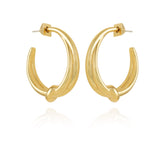 Goldtone Open Knotted Hoop Earrings