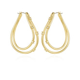 Goldtone Double Oval Hoop Earrings