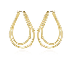 Goldtone Double Oval Hoop Earrings