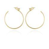 Goldtone Cubic Zirconia Open Hoop Earrings