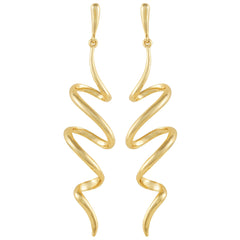 Goldtone Spiral Corkscrew Earrings