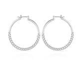 Silvertone Chain Link Hoop Earrings