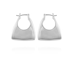 Silvertone Purse Click Hoop Earrings