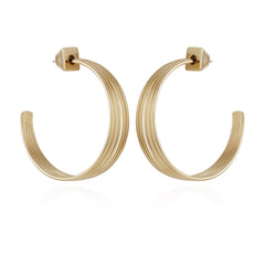 Goldtone Open Stacked Hoop Earrings