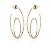 Goldtone Crystal Stone Orbital Hoop Earrings
