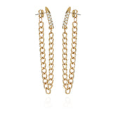 Crystal Stone Chain Drop Statement Earrings