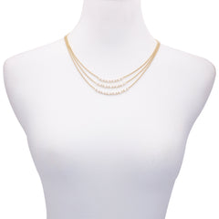 Goldtone Crystal Stone Multi Layered Necklace