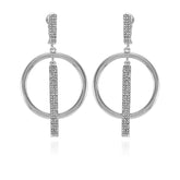 Silvertone Hoop Drop Clip On Earrings