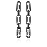 Hematite Link Dangle Drop Earrings