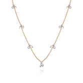 Two Tone Gilded Leaf Long Necklace