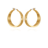 Goldtone Organic Hoop Earrings