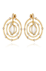 Statement Goldtone & Crystal Drop Earrings