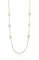 Signature Mixed Link Pavé Long Necklace