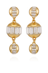 Goldtone Crystal Sphere Drop Earrings