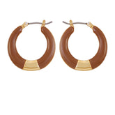 Gold Tone Enamel Hoop Earrings