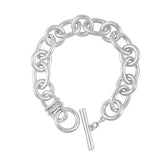Silvertone Chain Link Toggle Bracelet