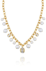 Pearl Chain Link Toggle Necklace