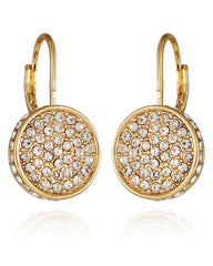 Pave Goldtone Drop Earrings
