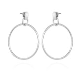 Silvertone Hoop Drop Earrings