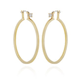 Goldtone Cubic Zirconia Large Hoops Earrings