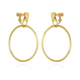 Drop Hoop Clip On Earrings