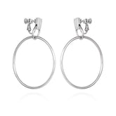 Drop Hoop Clip On Earrings