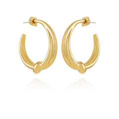 Goldtone Open Knotted Hoop Earrings