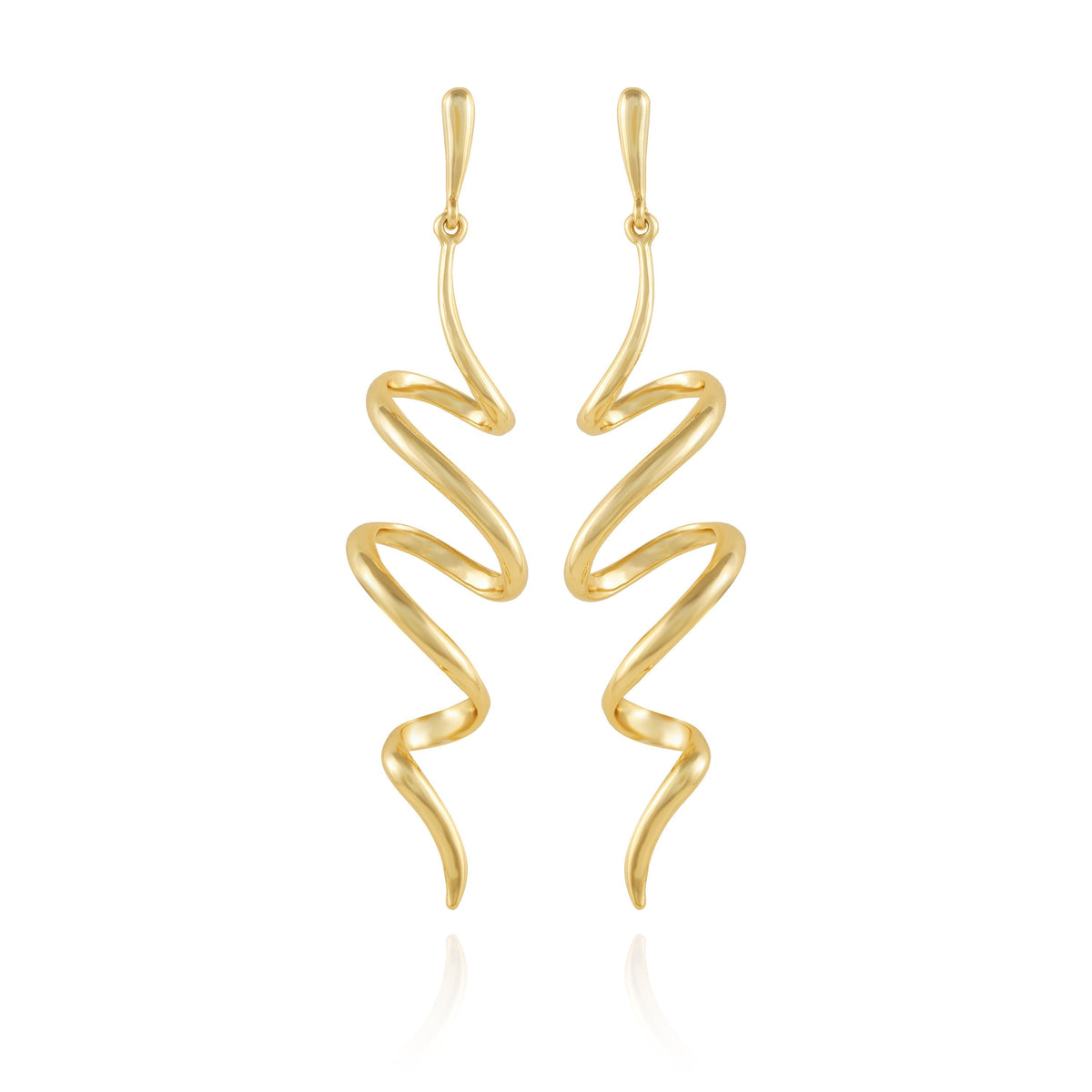 Goldtone Spiral Corkscrew Earrings