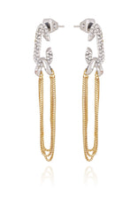 Twotone Link Chain Drop Dangle Earrings