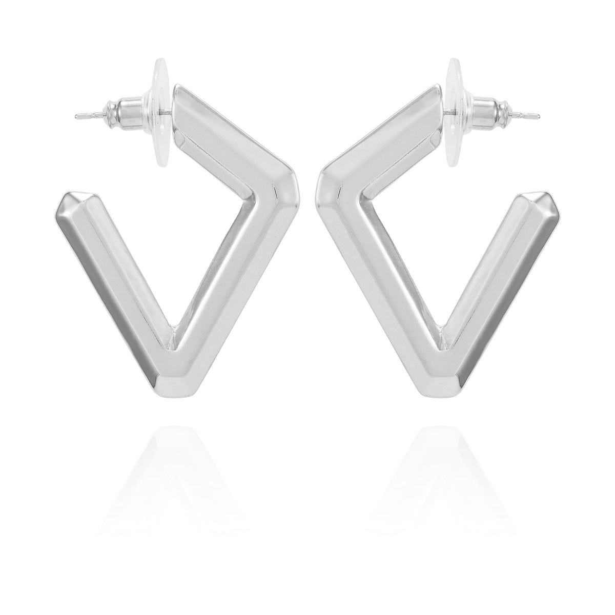 Diamond Shaped Hoop Earrings