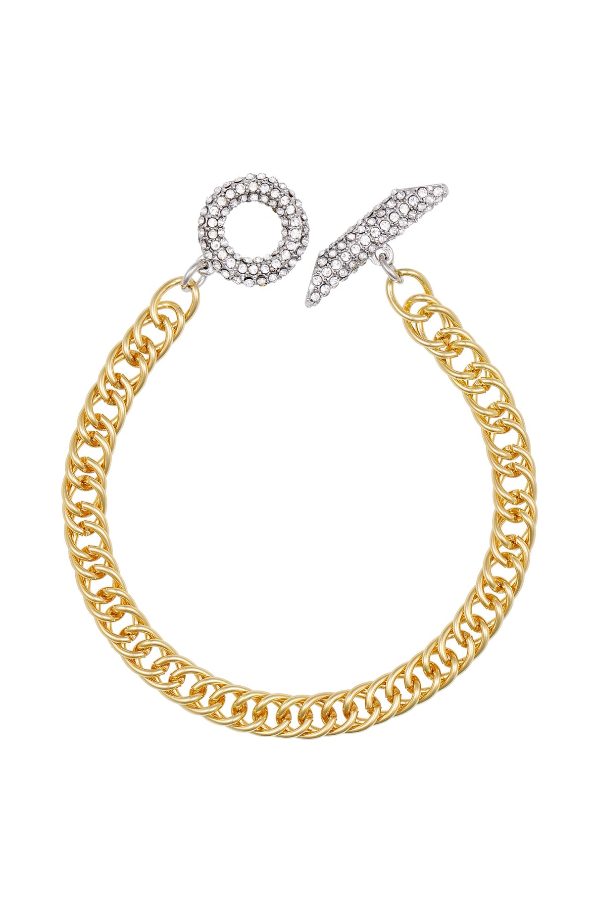 Goldtone & Crystal Toggle Chain Bracelet