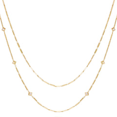 Goldtone Long Layered Necklace