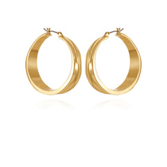 Goldtone Organic Hoop Earrings