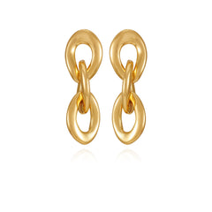 Goldtone Interlocked Link Drop Earrings
