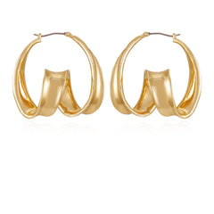 Goldtone Spiral Hoop Earrings