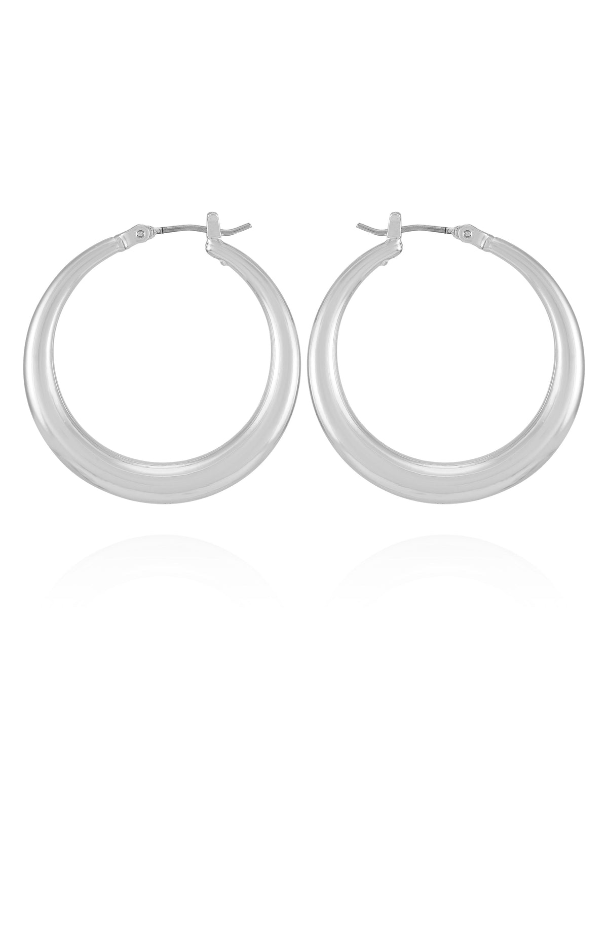 Classic Silvertone Hoop Earrings