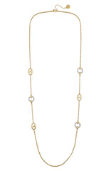 Signature Mixed Link Pavé Long Necklace