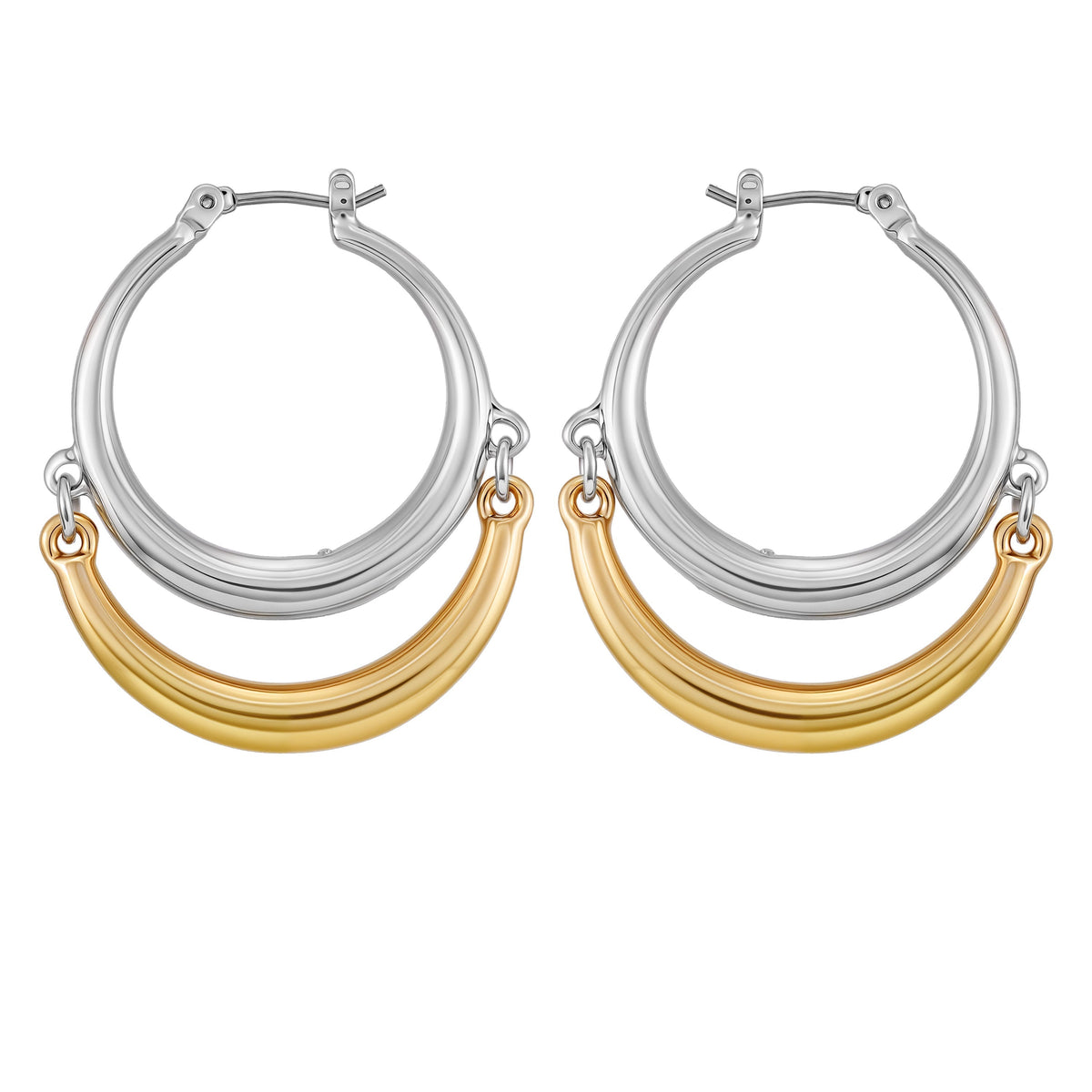 Two Tone Hoop Earrings