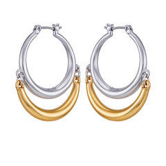 Two Tone Hoop Earrings