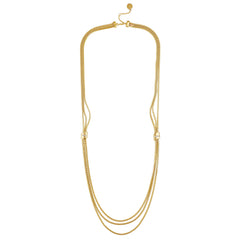 Multi Strand Goldtone Necklace