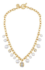 Pearl Chain Link Toggle Necklace