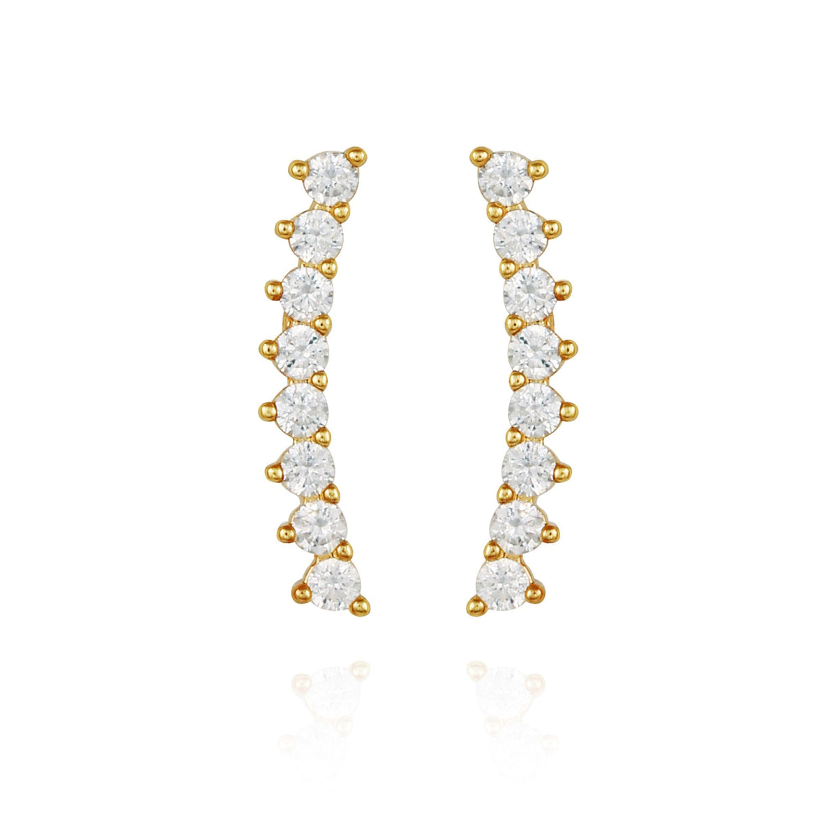 Cubic Zirconia Climber Earrings