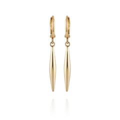 Goldtone Spear Dangle Huggie Hoop Dangle Drop Earrings