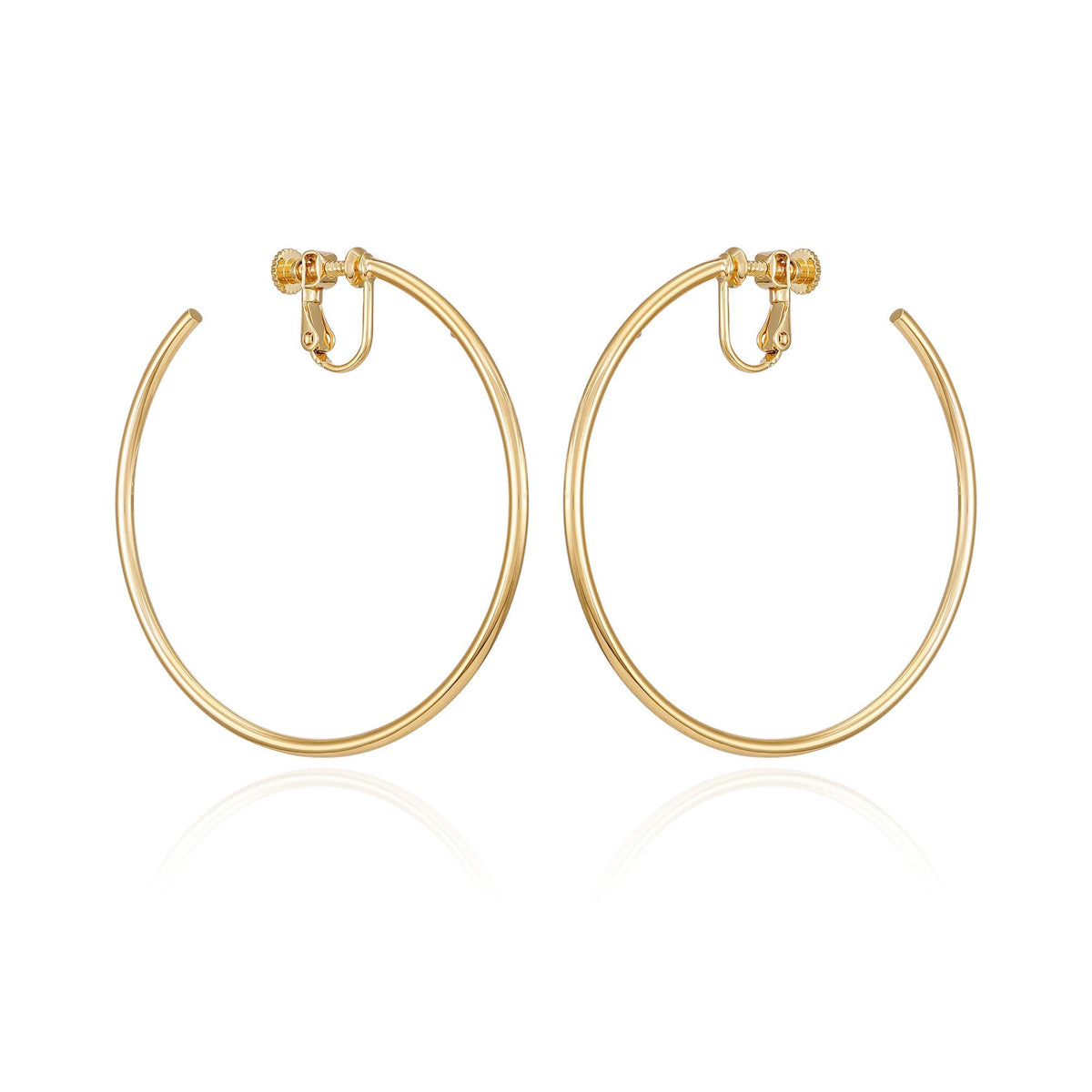 Large Open Hoop Clip On Earrings