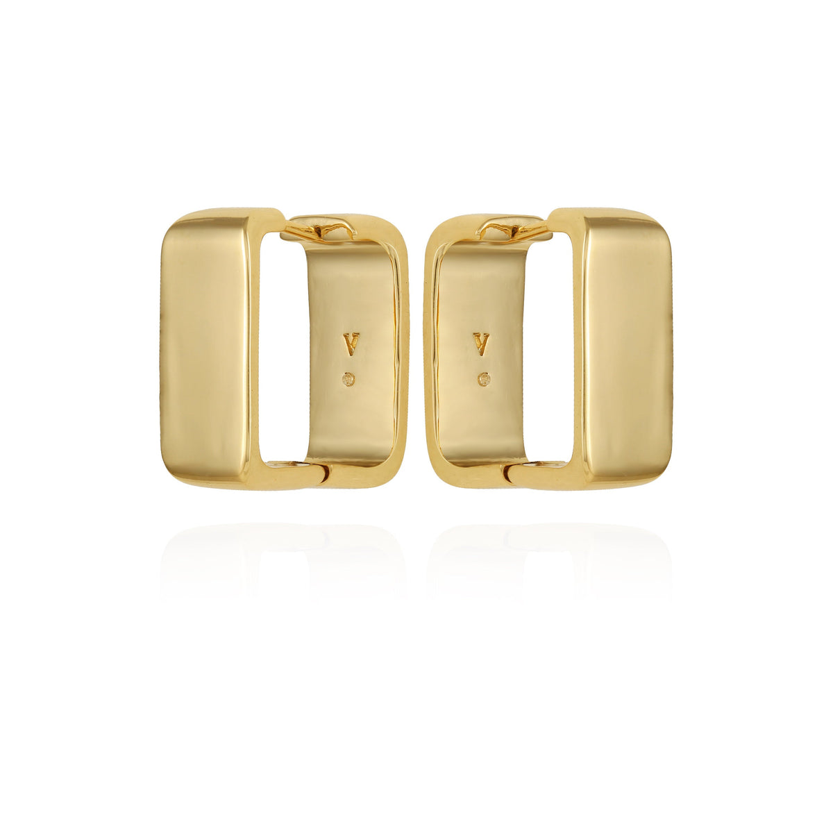 Brass Rectangle Hoop Earrings