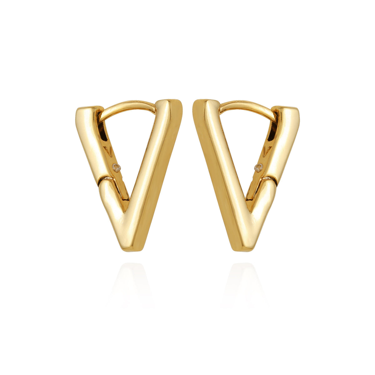 V-Hinge Huggie Earrings