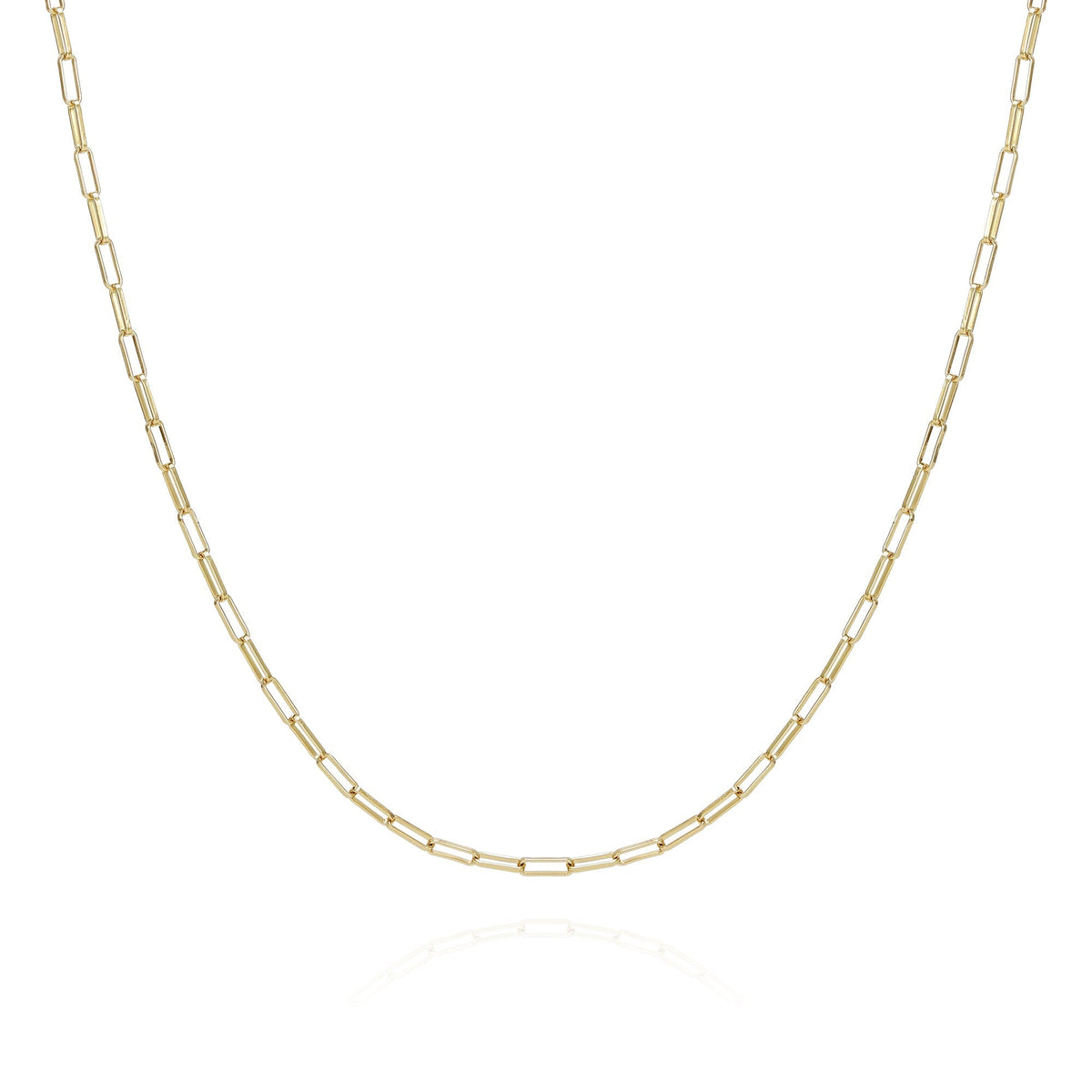 Goldtone Paper Clip Chain Link Necklace